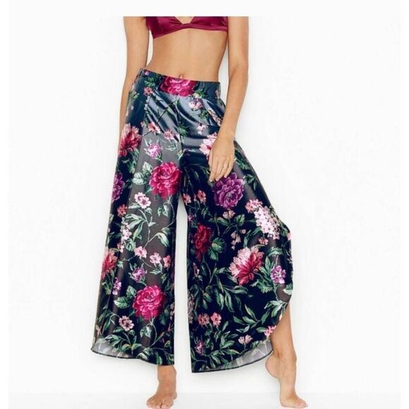 Victoria's Secret Luxe Satin Wide Leg Tulip Pants - Picture 1 of 4
